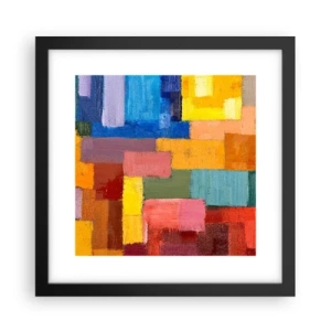 Poster in einem schwarzem Rahmen - Jeder ist anders, alle bunt - 30x30 cm