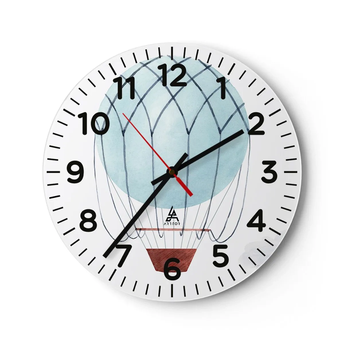 Wanduhr - Glasuhr - Ganz in den Wolken - 40x40 cm