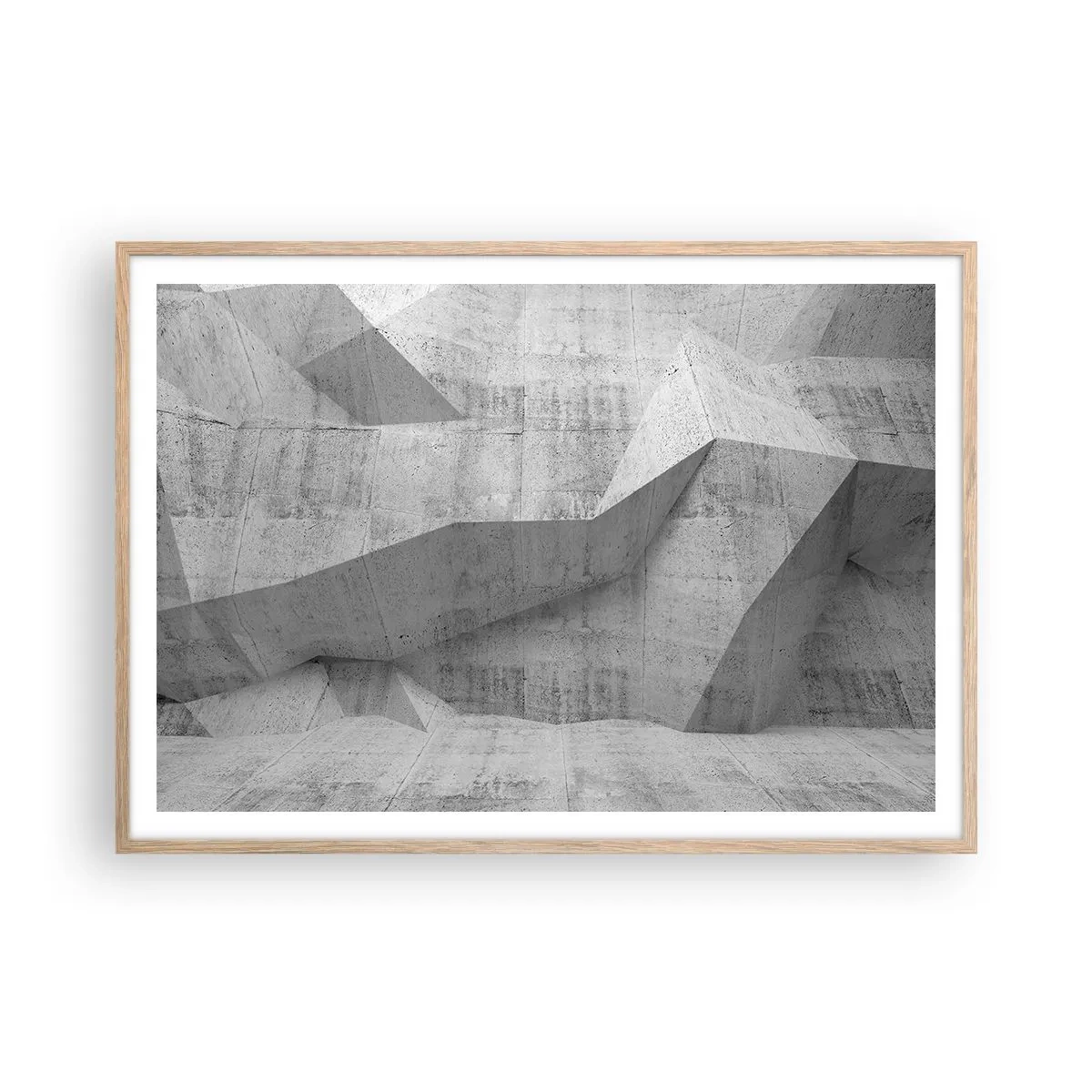 Poster in einem Rahmen aus heller Eiche - Eine echte Herausforderung - 100x70 cm