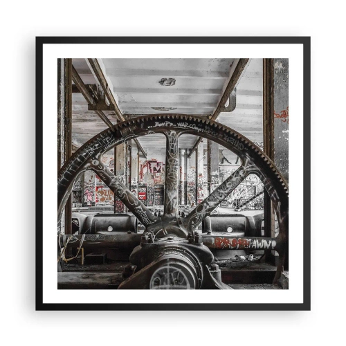 Poster in einem schwarzem Rahmen - Das geheime Leben der Fabrik - 60x60 cm