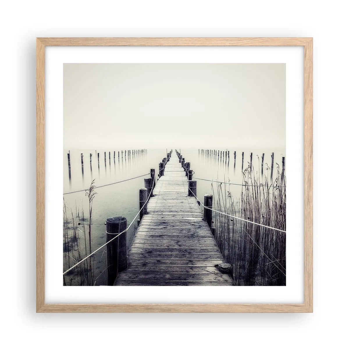 Poster in einem Rahmen aus heller Eiche - Tauchen Sie in Ruhe ein - 50x50 cm