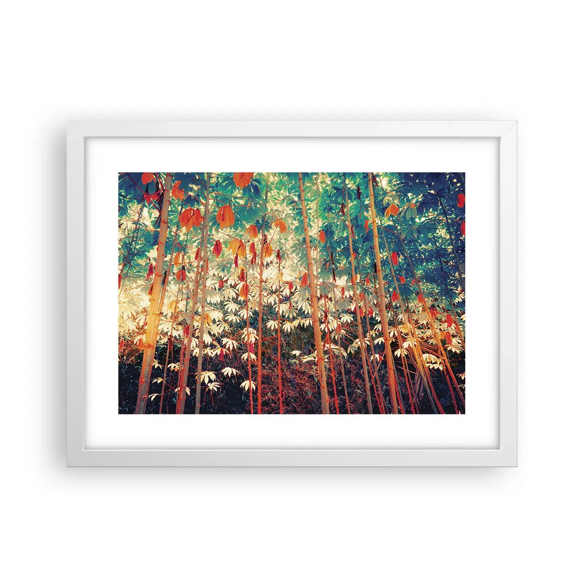 Poster in einem weißen Rahmen - Das geheime Leben der Blätter - 40x30 cm