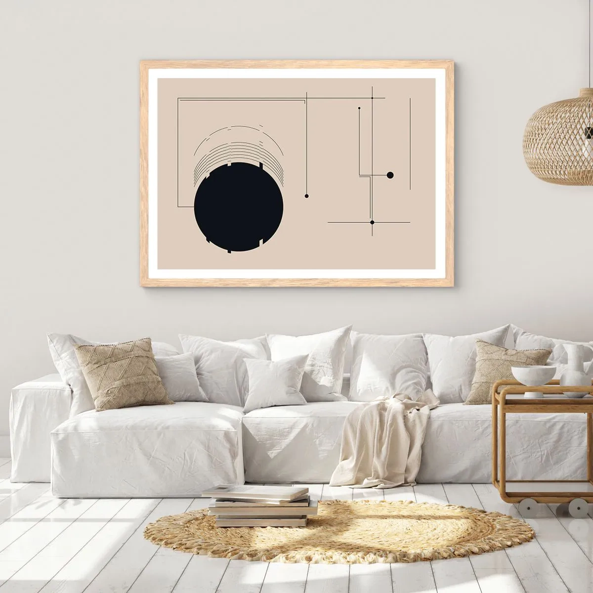 Poster in einem Rahmen aus heller Eiche - Flexible und dynamische Komposition - 40x30 cm
