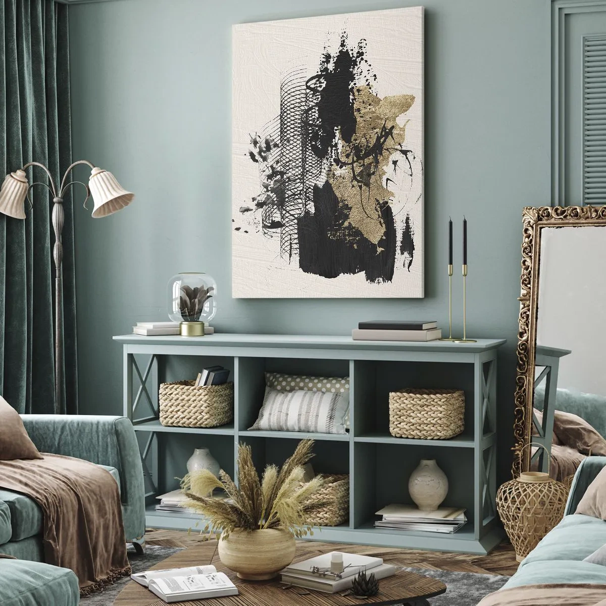 Bild auf Leinwand - Leinwandbild - Komposition mit Leidenschaft - 55x100 cm