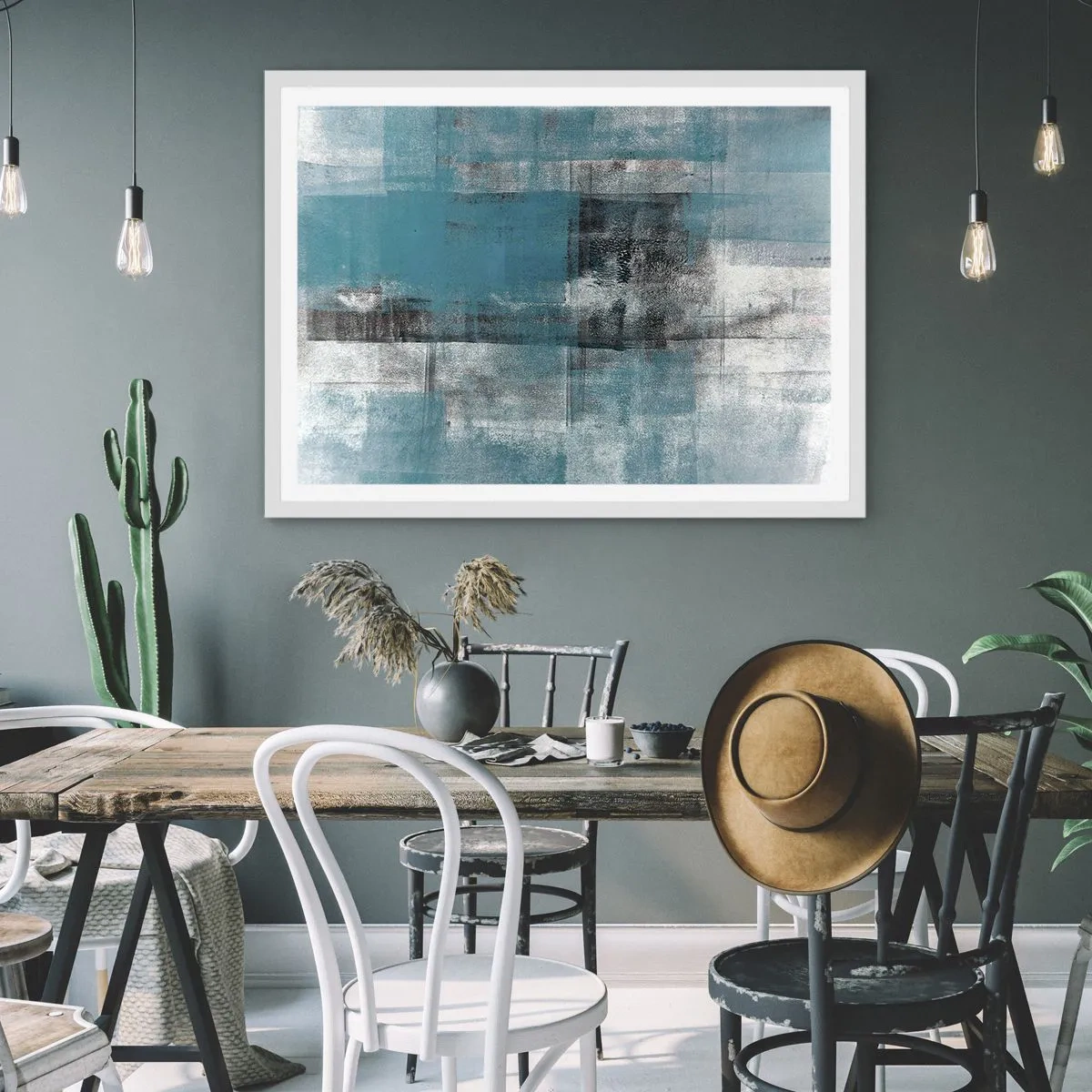 Poster in einem weißen Rahmen - Wasser und Luft - 100x70 cm