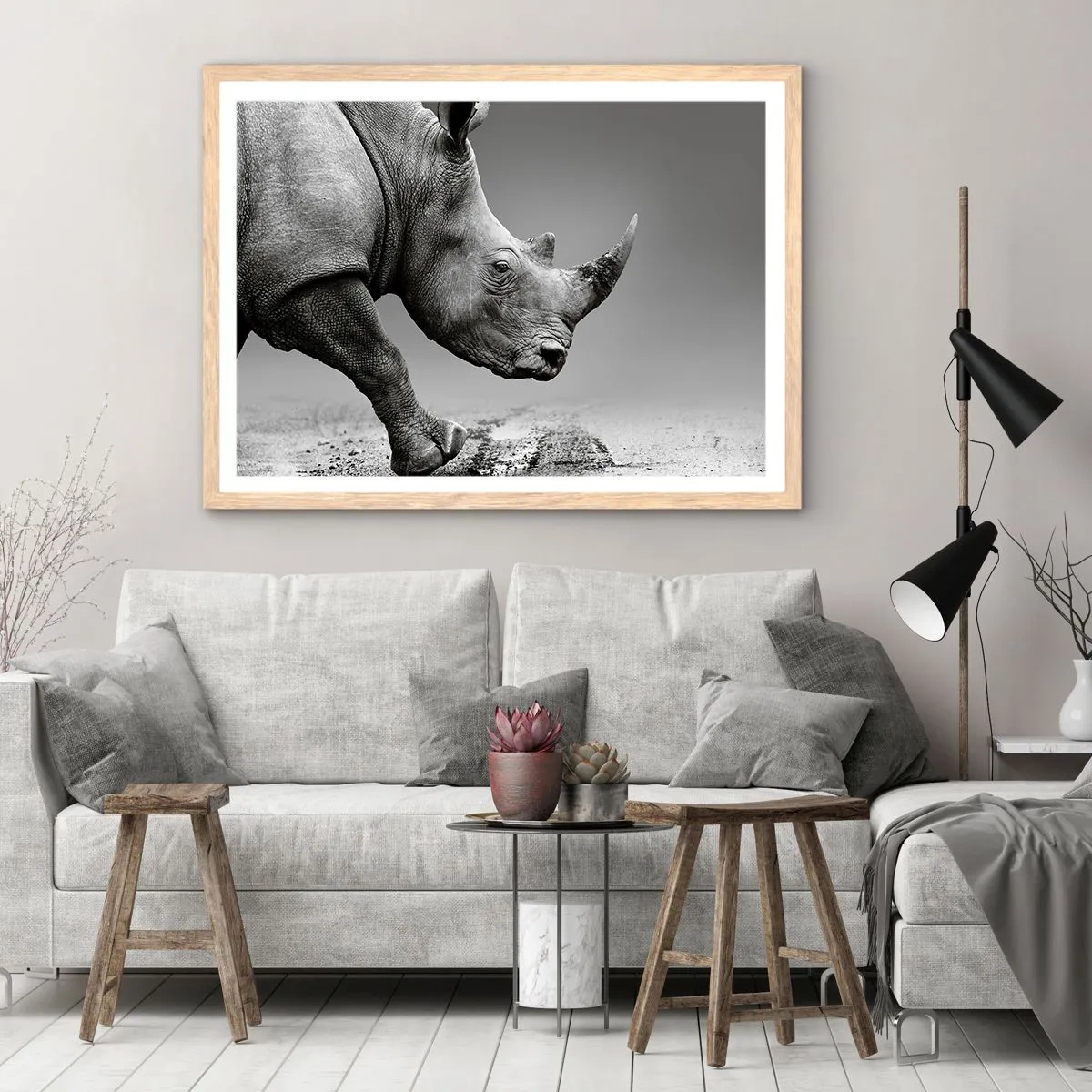 Poster in einem Rahmen aus heller Eiche - Unaufhaltsame Stärke - 70x50 cm