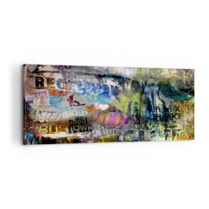 Bild auf Leinwand - Leinwandbild - Collage aus Erinnerungen - 100x40 cm