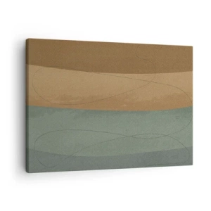 Bild auf Leinwand - Leinwandbild - Abstrakte Komposition in natürlichen Erdtönen - 70x50cm - Horizontale Komposition - Moderne Wanddekoration für Wohnzimmer und Schlafzimmer ARTTOR