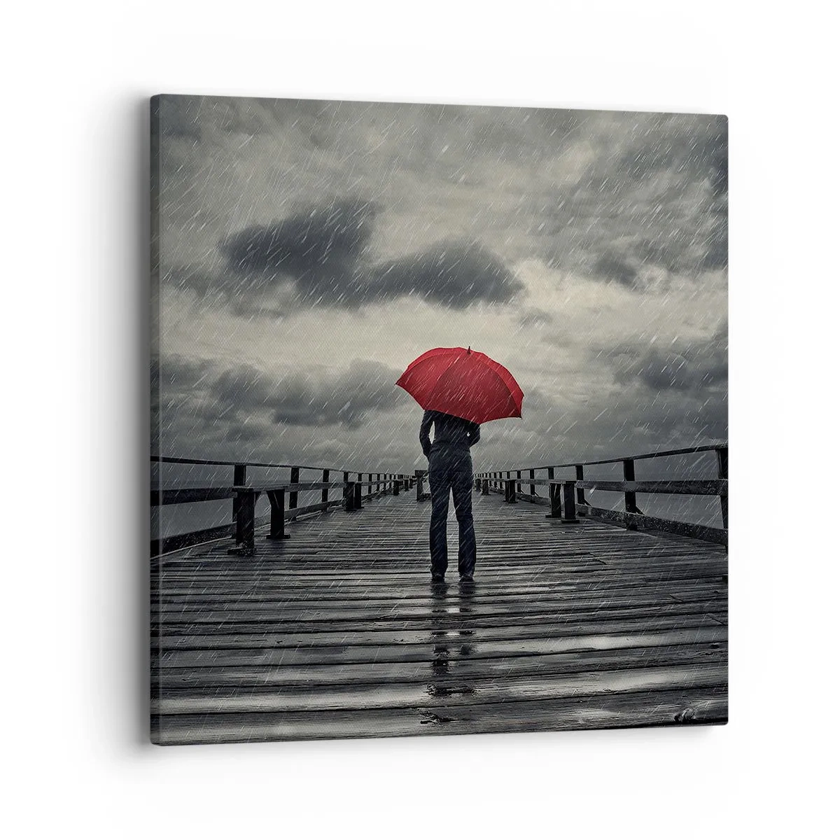 Bild auf Leinwand - Leinwandbild - Es ist egal, dass es regnet - 40x40 cm