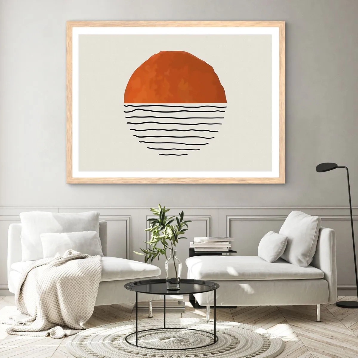 Poster in einem Rahmen aus heller Eiche - Im japanischen Klima - 100x70 cm