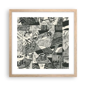 Poster in einem Rahmen aus heller Eiche - Die Dynamik der Gegenwart - 40x40 cm