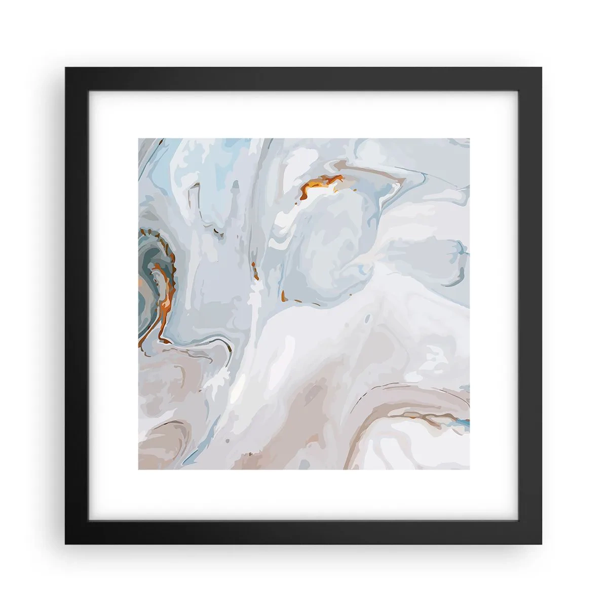 Poster in einem schwarzem Rahmen - Das Weiß wird erhoben - 30x30 cm