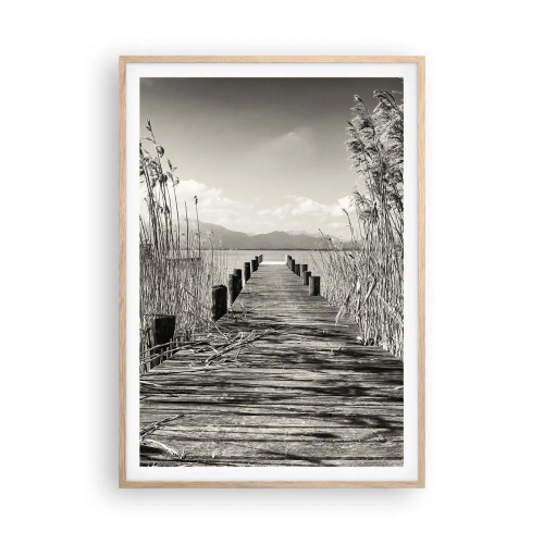 Poster in einem Rahmen aus heller Eiche - In der Stille des Grases - 70x100 cm