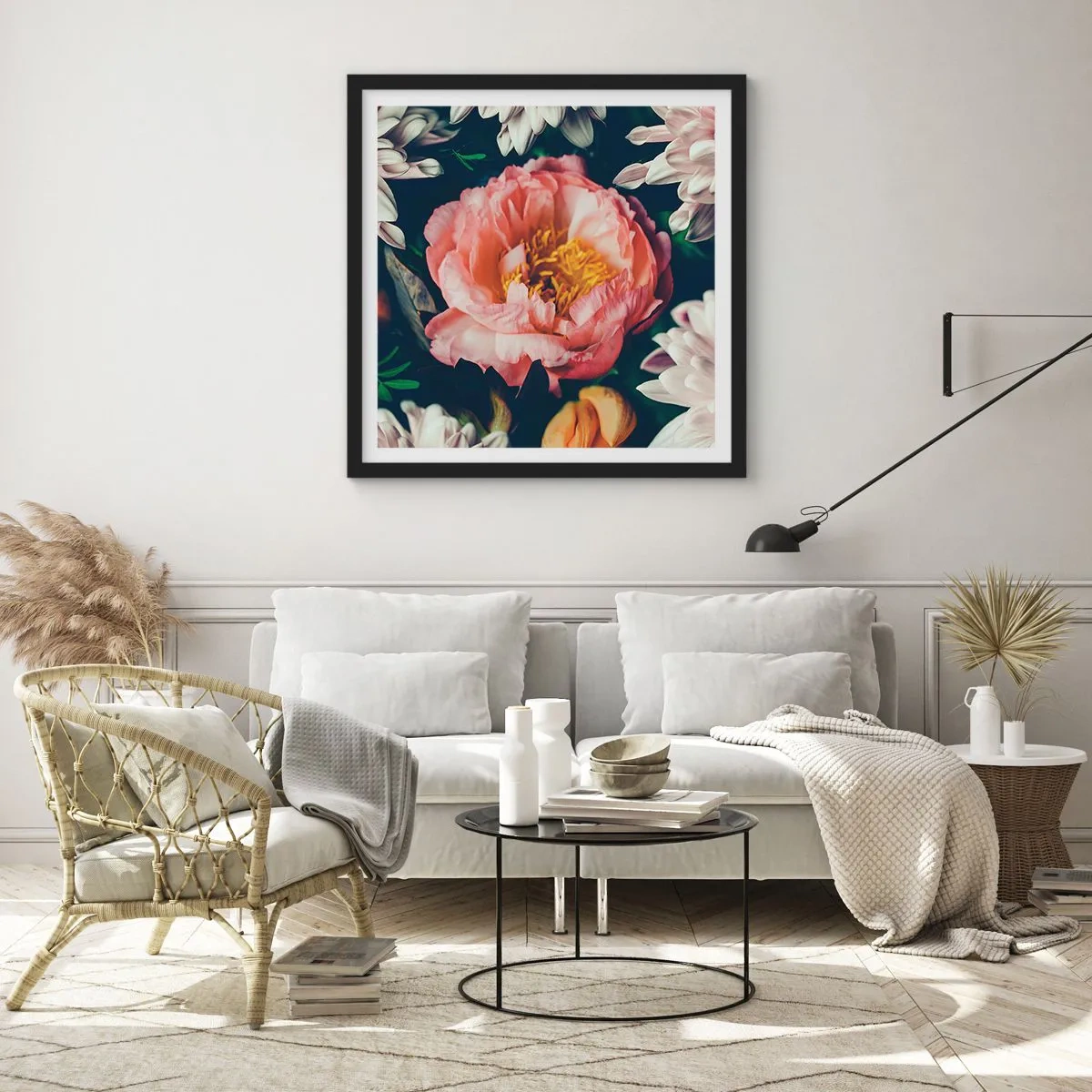 Poster in einem schwarzem Rahmen - Mit barocker Pracht - 60x60 cm