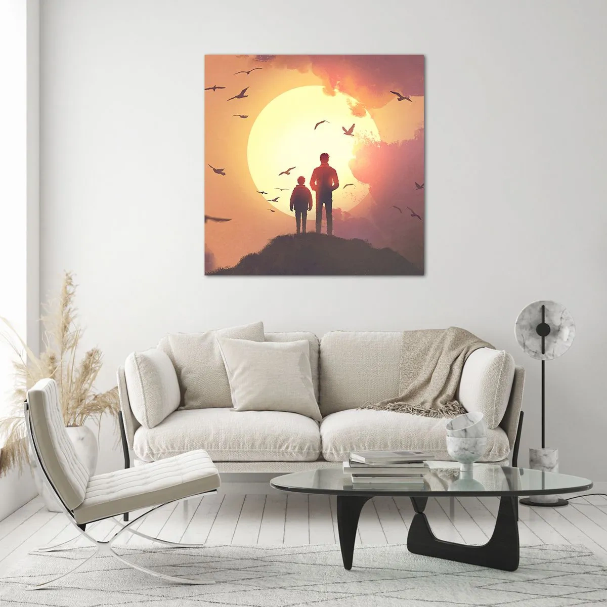 Glasbild - Bild auf glas - Von Angesicht zu Angesicht mit der Sonne - 70x70 cm