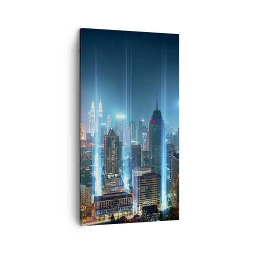 Bild auf Leinwand - Leinwandbild - Auf Berliner Art gegen den Himmel - 45x80 cm