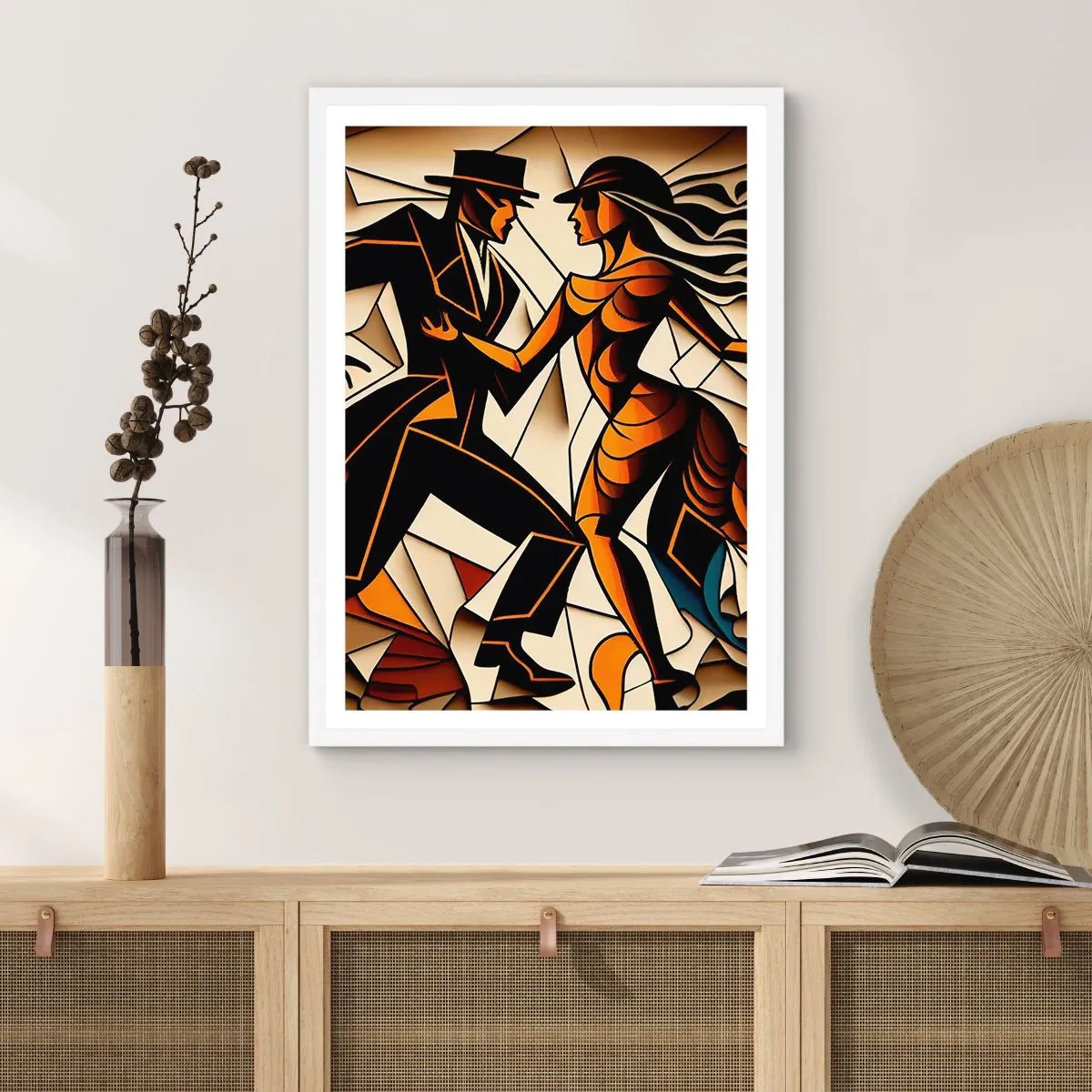 Poster in einem weißen Rahmen - Tanz der Passion und Leidenschaft - 70x100 cm