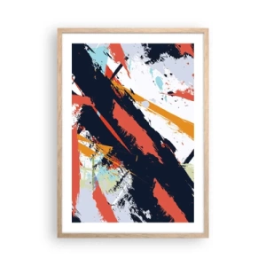 Poster in einem Rahmen aus heller Eiche - Dynamische Komposition - 50x70 cm