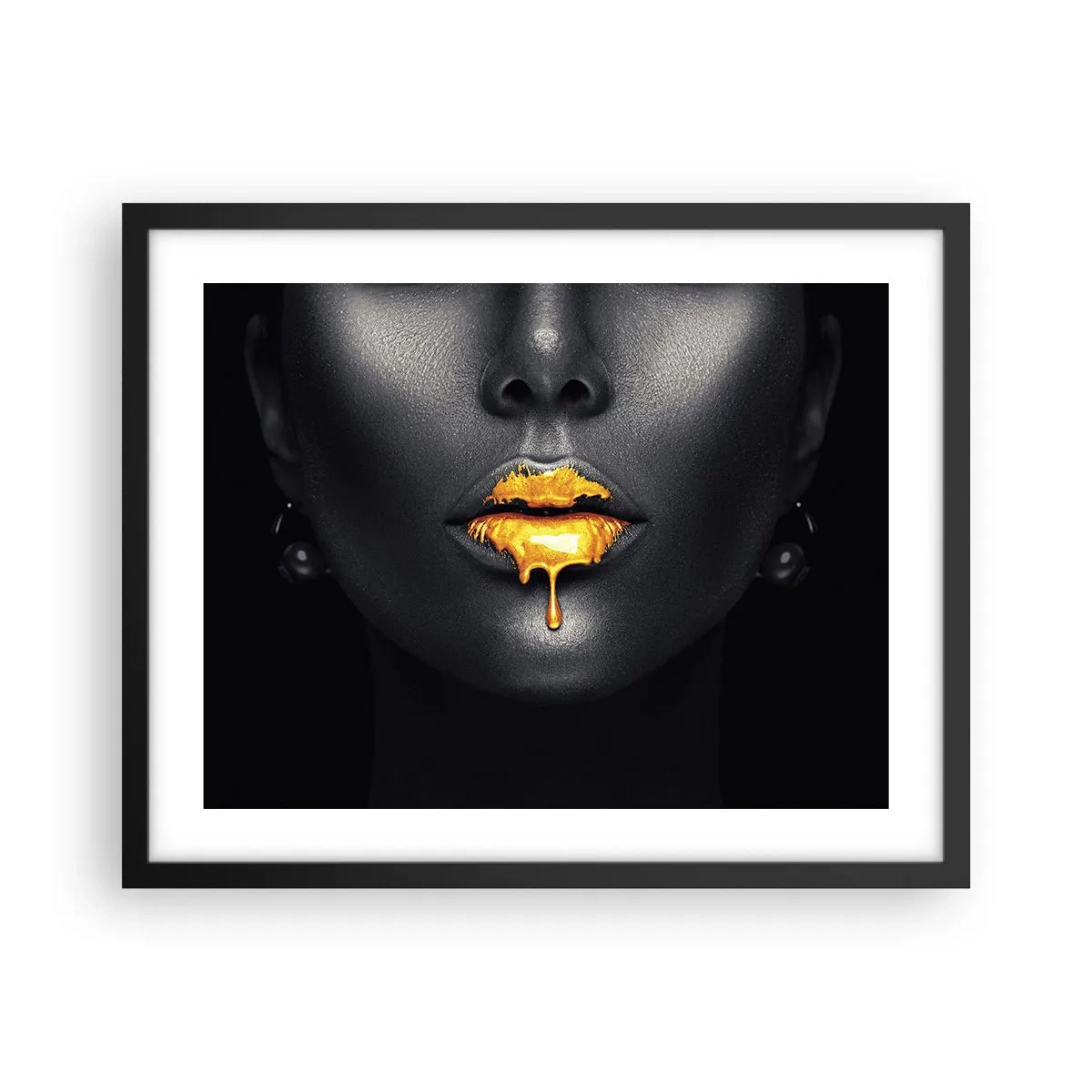 Poster in einem schwarzem Rahmen - Goldmaul - 50x40 cm