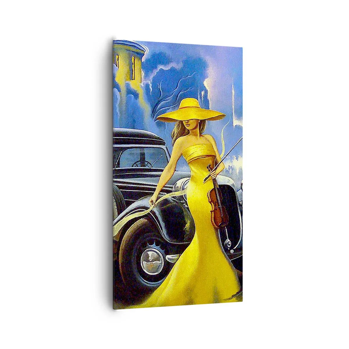 Bild auf Leinwand - Leinwandbild - Nocturne für Violine und Liebe - 65x120 cm