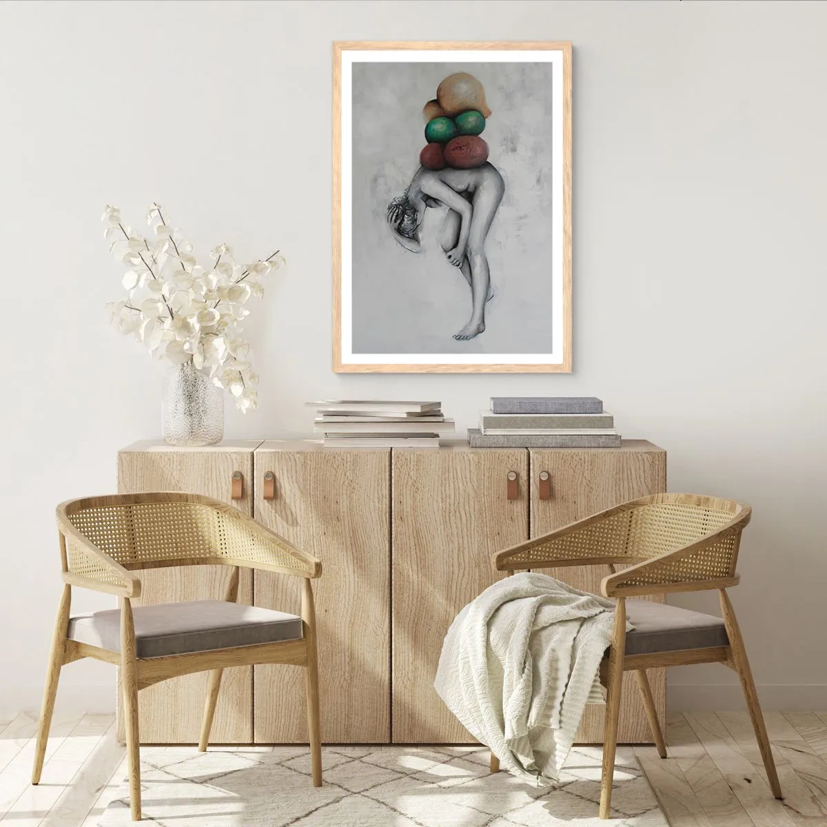 Poster in einem Rahmen aus heller Eiche - Last des Lebens - 50x70 cm