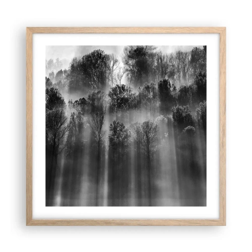 Poster in einem Rahmen aus heller Eiche - In Lichtstrahlen - 50x50 cm