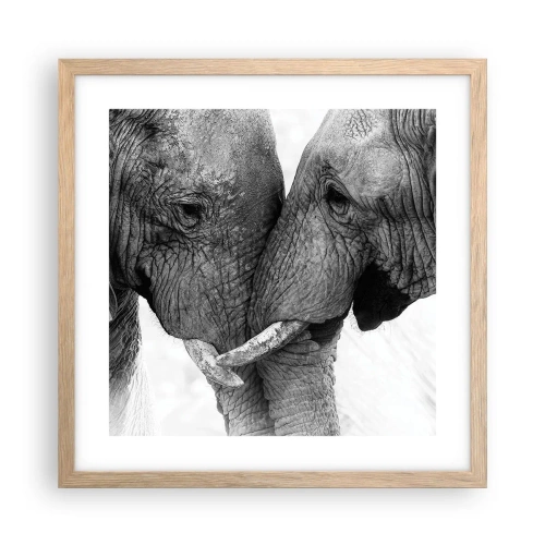 Poster in einem Rahmen aus heller Eiche - Herzliches Geständnis - 40x40 cm