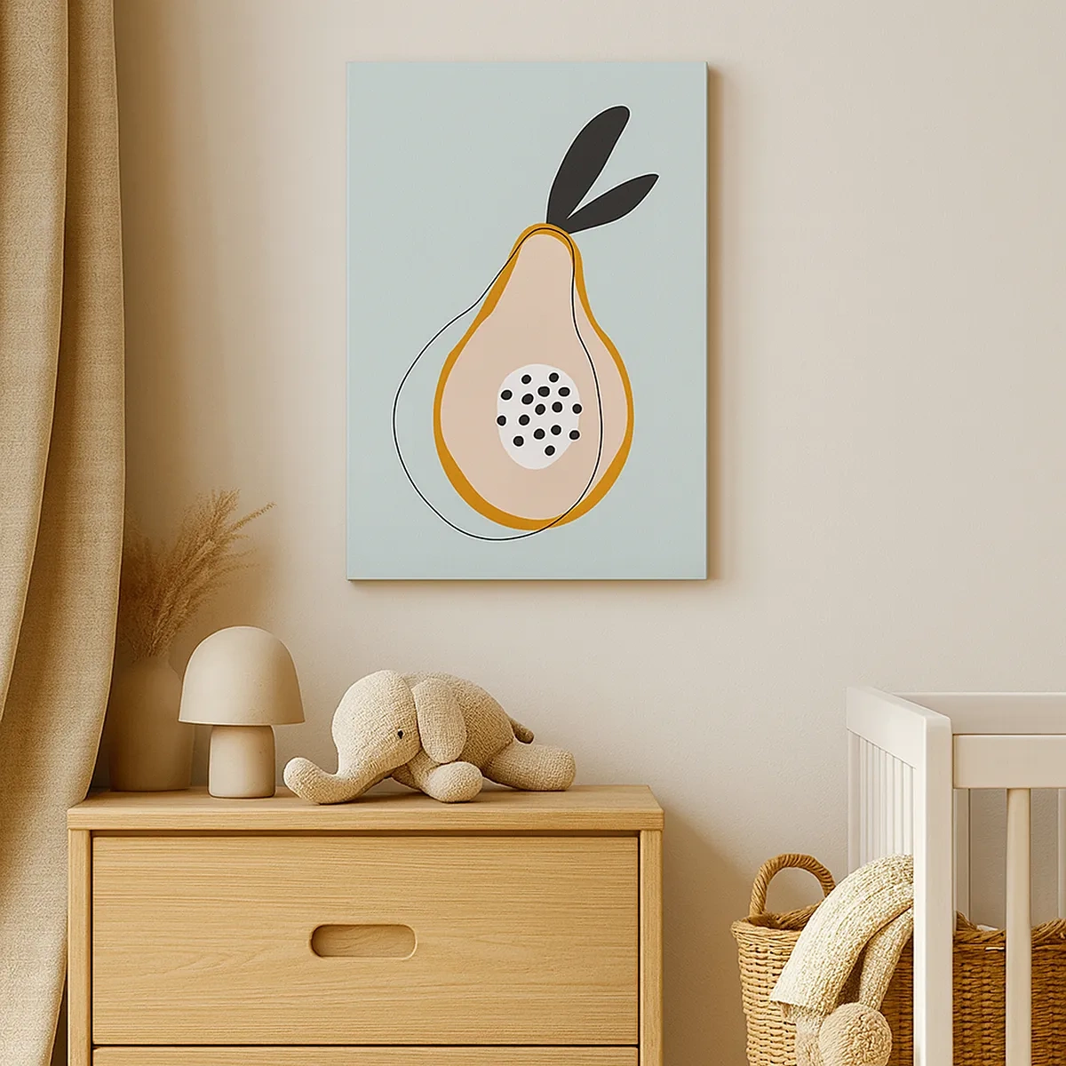 Bild auf Leinwand - Leinwandbild - Abstrakte Birne auf hellem Hintergrund - 50x70cm - Durchdringe die Natur der Dinge - Moderne Wanddekoration für Wohnzimmer und Schlafzimmer ARTTOR