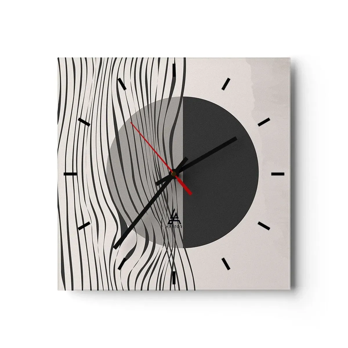 Wanduhr - Glasuhr - Halbe Komposition - 40x40 cm