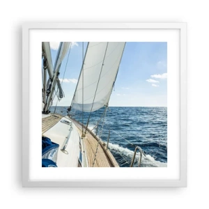 Poster in einem weißen Rahmen - Ahoi, Abenteuer - 40x40 cm
