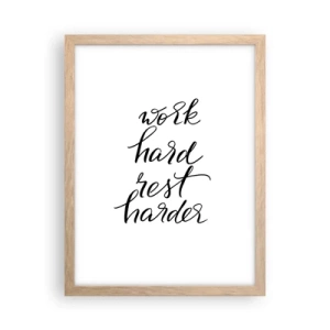 Poster in einem Rahmen aus heller Eiche - Lebensbalance - 30x40 cm