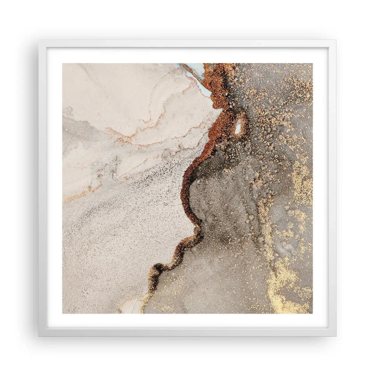 Poster in einem weißen Rahmen - An der Grenze der Farben - 60x60 cm