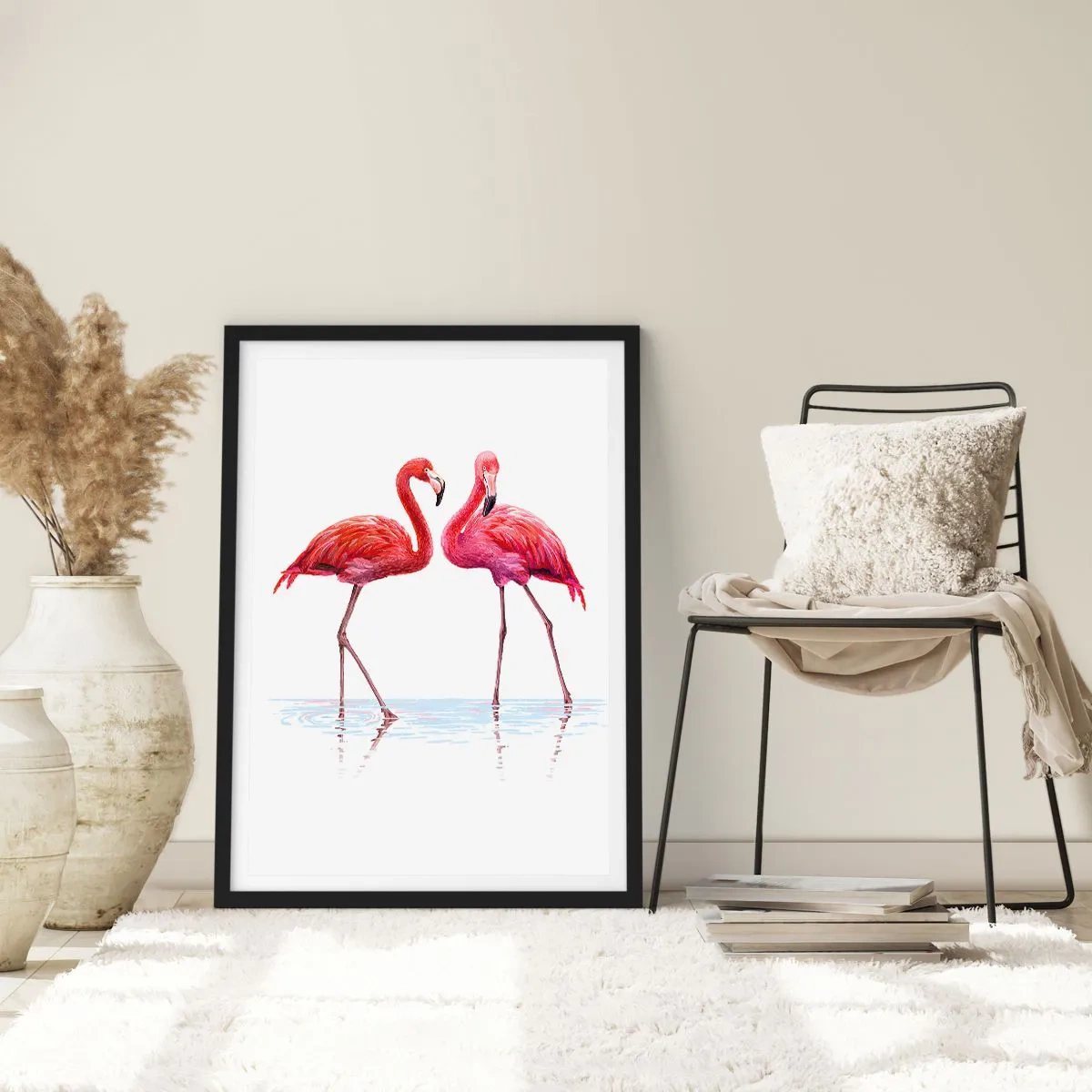 Poster in einem schwarzem Rahmen - Rosa randez-vous - 30x40 cm