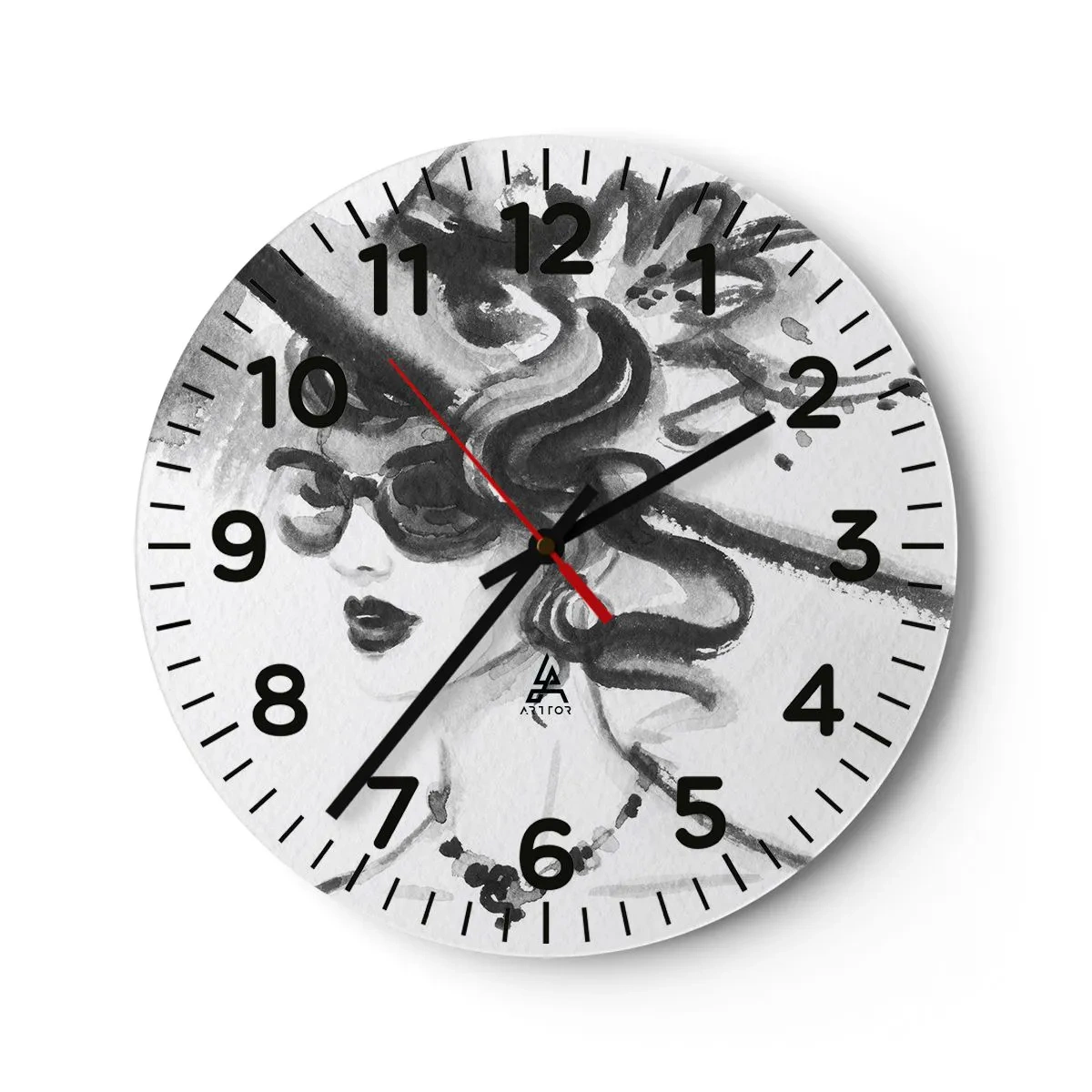 Wanduhr - Glasuhr - Eine Dame mit Charakter - 40x40 cm