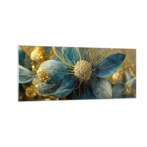 Glasbild - Bild auf glas - Mit Gold blühen - 100x40 cm