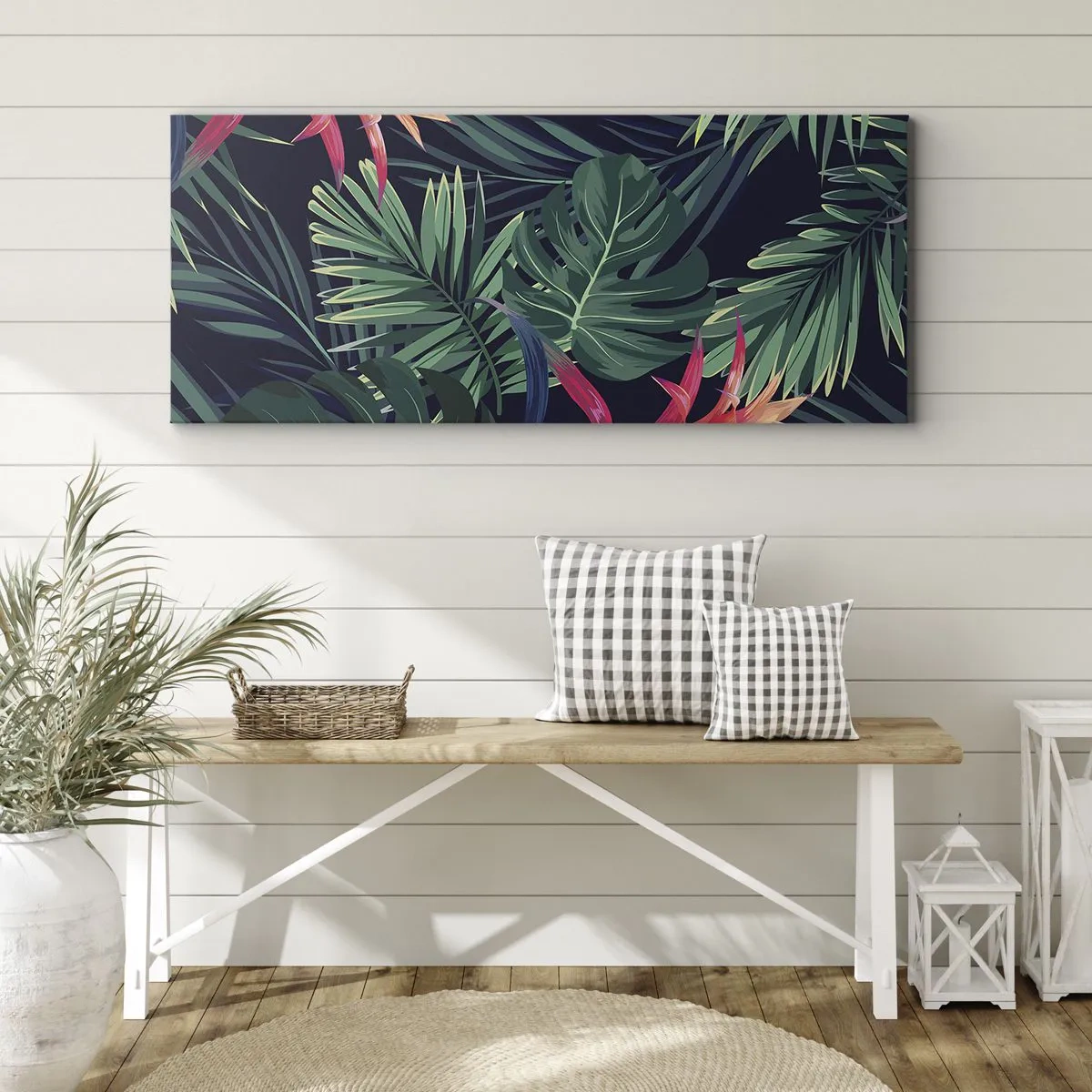 Bild auf Leinwand - Leinwandbild - Im Grünen in Flammen gehen - 100x40 cm