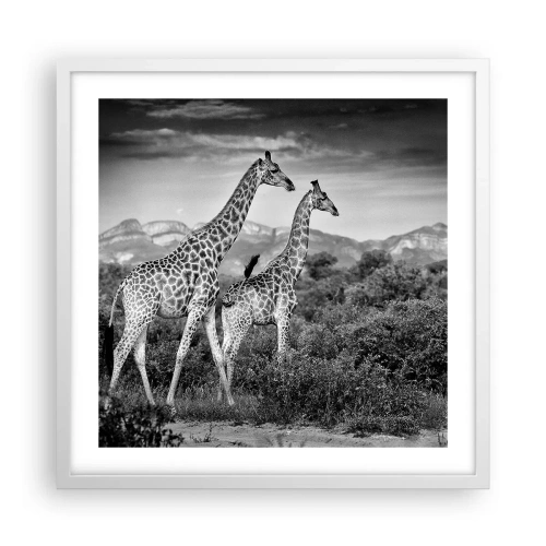 Poster in einem weißen Rahmen - Hohe Sphären in Afrika - 50x50 cm