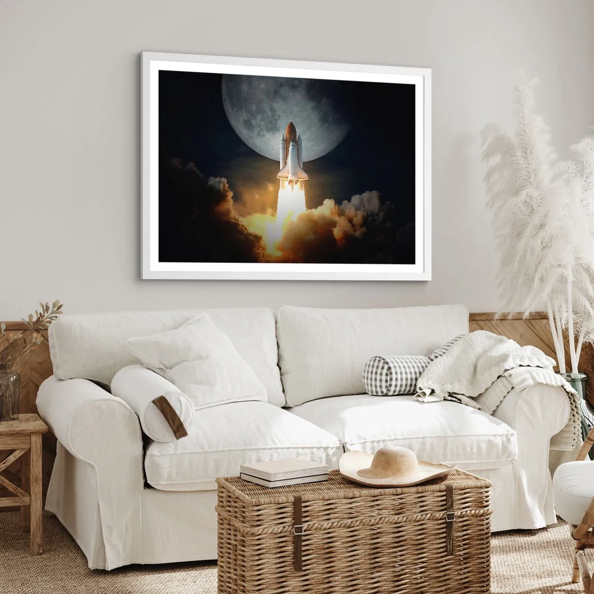 Poster in einem weißen Rahmen - Beginn eines überirdischen Abenteuers - 70x50 cm