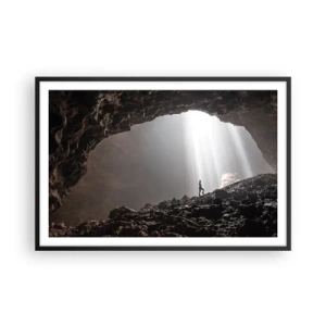 Poster in einem schwarzem Rahmen - Die leuchtende Grotte - 91x61 cm
