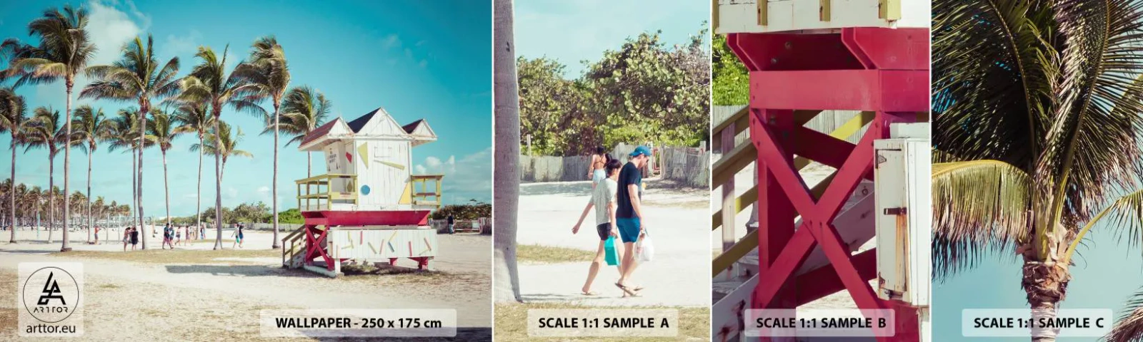 Fototapeten Muster Selbstklebend Deluxe Sticker - Dir steht ein schöner Tag bevor - Landschaft, Strand, Florida - 100x30 cm