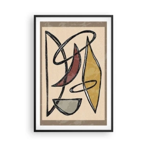 Poster in einem schwarzem Rahmen - Komposition – Bögen und Ovale - 61x91 cm