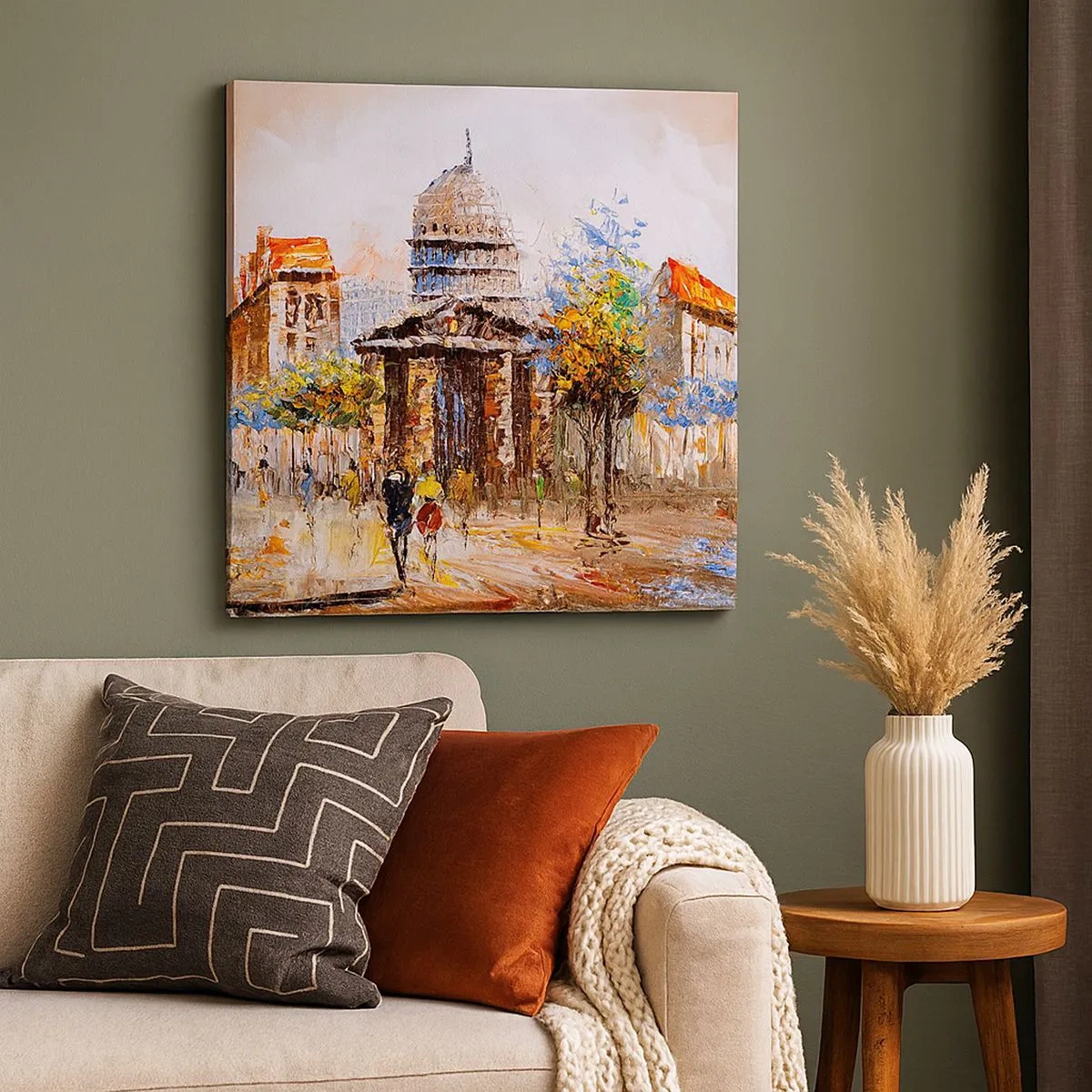 Bild auf Leinwand - Leinwandbild - Pariser Spaziergang - 30x30 cm