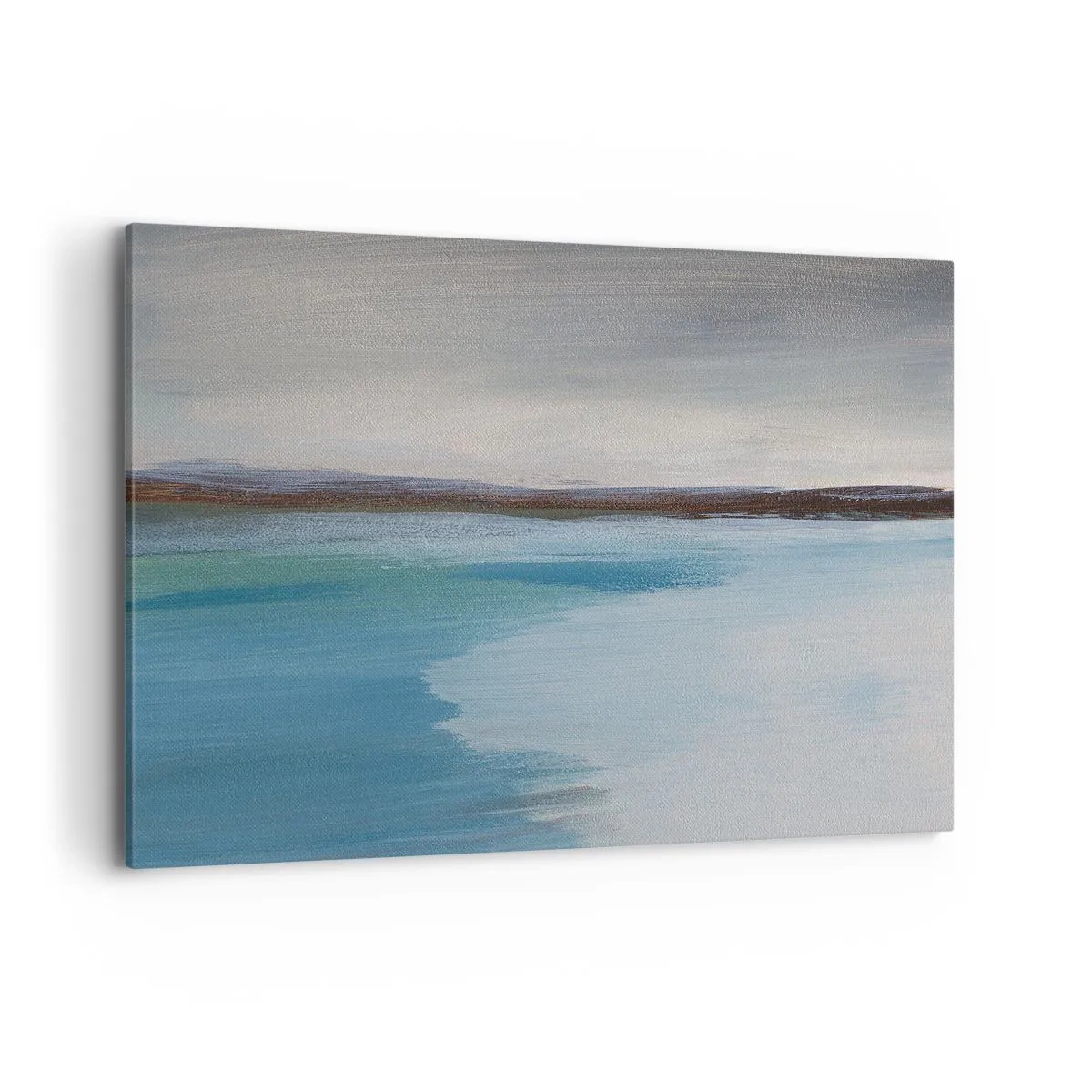 Bild auf Leinwand - Leinwandbild - Eine minimalistische Landschaft mit Wasserlinie und Horizont - 120x80cm - Horizontale Landschaft - Moderne Wanddekoration für Wohnzimmer und Schlafzimmer ARTTOR