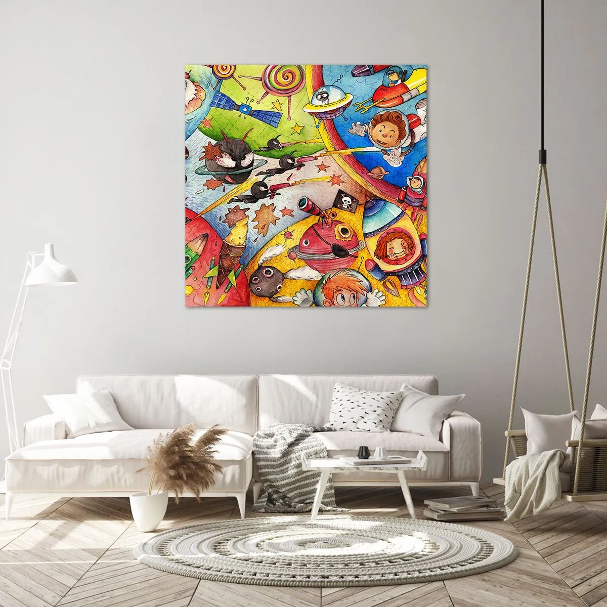 Bild auf Leinwand - Leinwandbild - Tolles Weltraumabenteuer - 40x40 cm