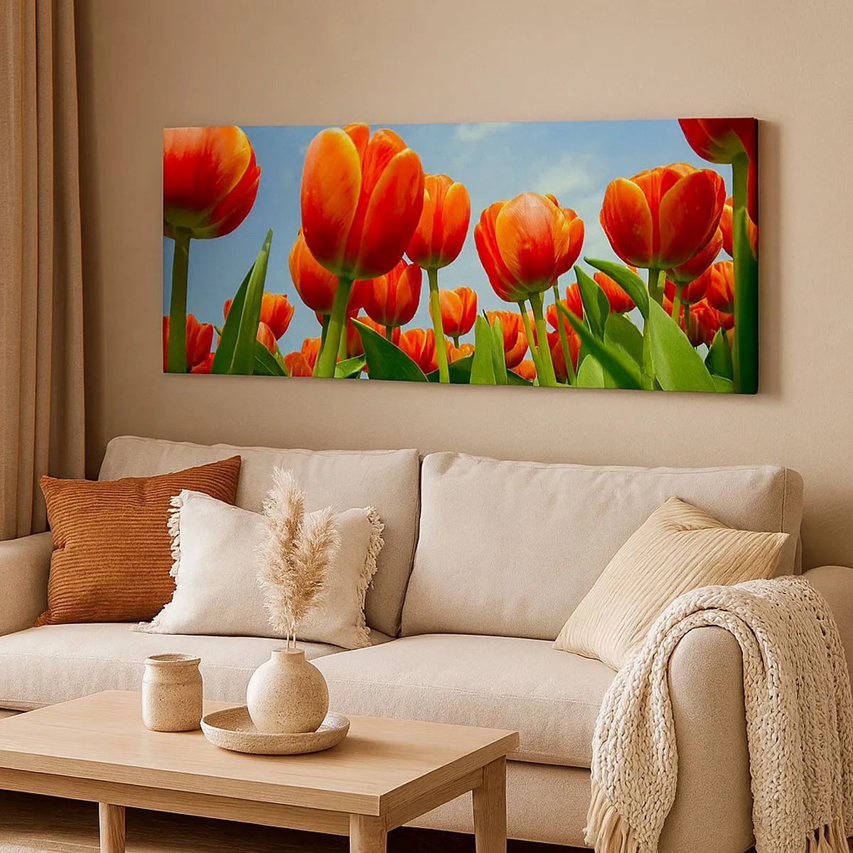 Bild auf Leinwand - Leinwandbild - Außer dem blauen Himmel brauchen sie nichts in ihrem Leben - 100x40 cm