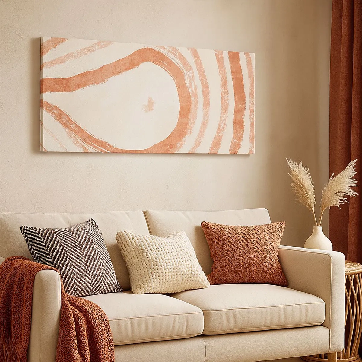 Bild auf Leinwand - Leinwandbild - Korallenkreise – Komposition - 100x40 cm