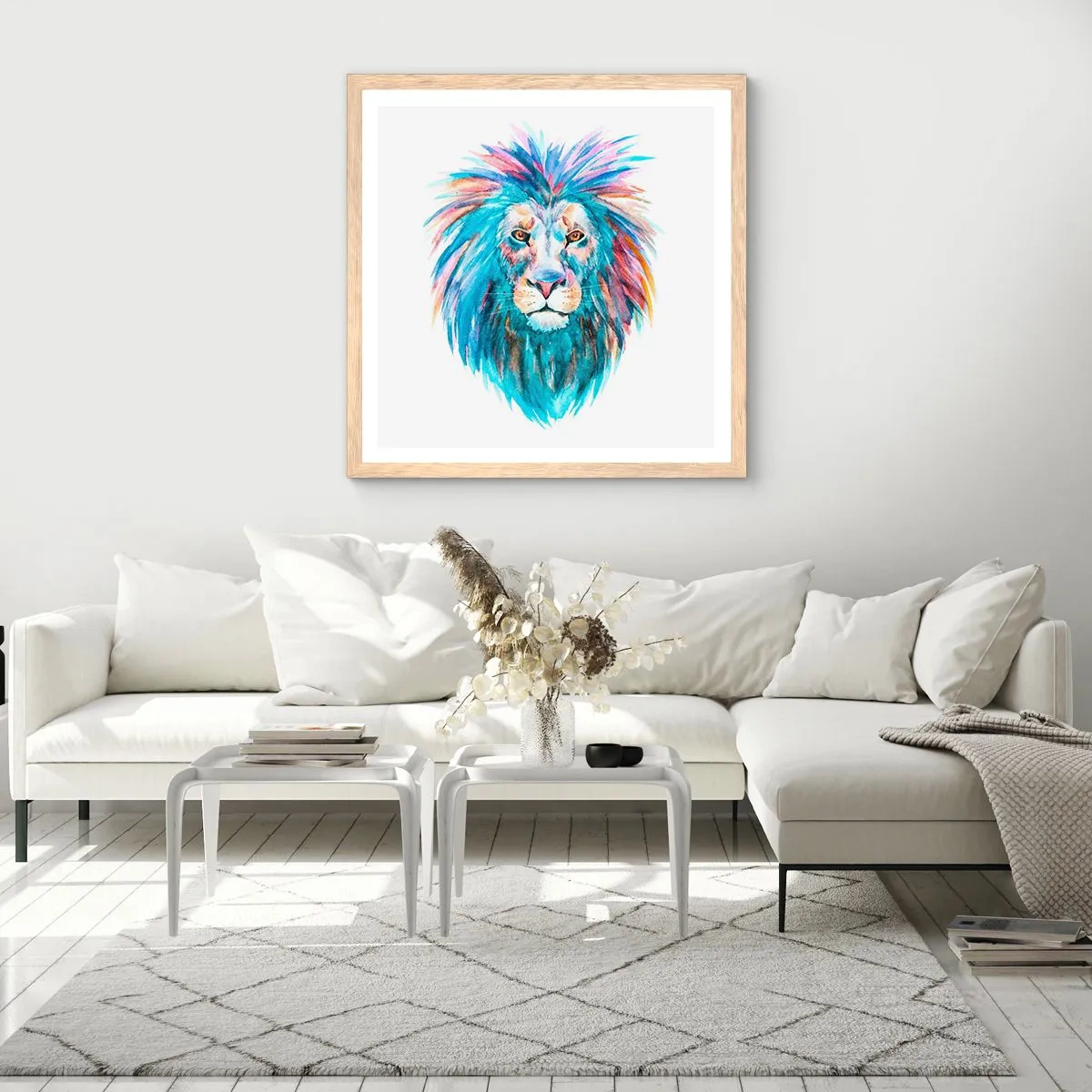 Poster in einem Rahmen aus heller Eiche - Eine elektrisierende Aura - 50x50 cm