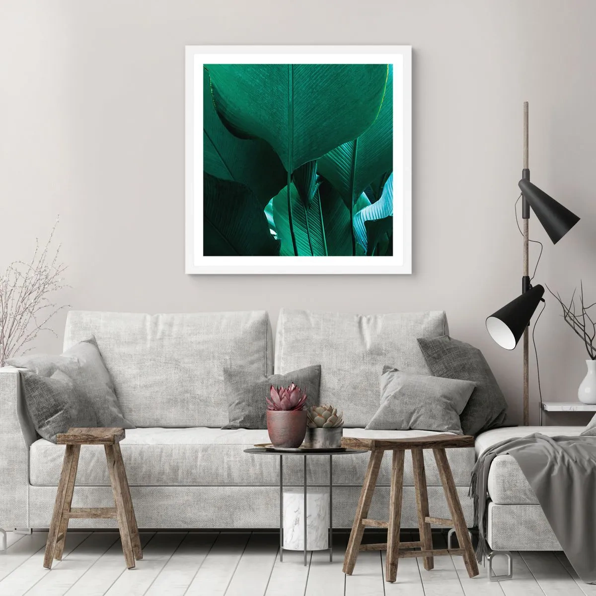 Poster in einem weißen Rahmen - Dem Licht zugewandt - 30x30 cm