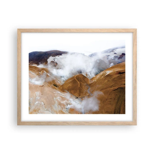 Poster in einem Rahmen aus heller Eiche - Islands rohe Schönheit - 50x40 cm