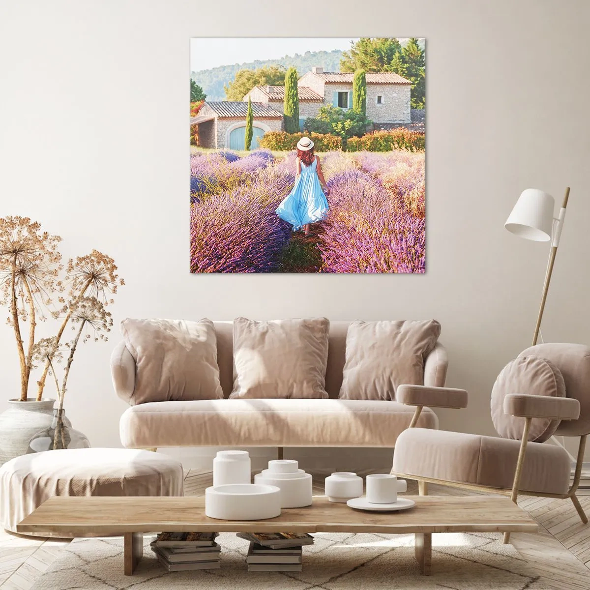 Bild auf Leinwand - Leinwandbild - Lavendel Mädchen - 70x70 cm